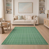 Green Plaid Gingham Area Rug