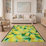 Fruit Pattern Multi-color and Patterns Vibrant Lemon Fruit Pattern Area Rug