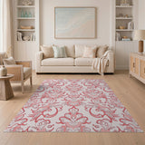 Pink Pink Floral Damask Vintage Area Rug