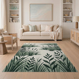 Green Pampas Grass Silhouette Area Rug