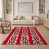 Red Green Heritage Tribal Star Rug