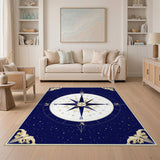 Navy Compass Rose Area Rug