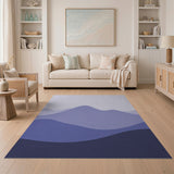 Purple Layered Mountains Abstract Area Rug