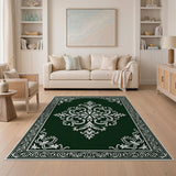 Traditional Persian Elegant Emerald Green Persian Medallion Rug