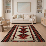 Bold Red Diamond Southwestern Area Rug