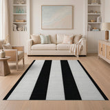 Black and White Bold Vertical Bold Black White Vertical Stripe Area Rug