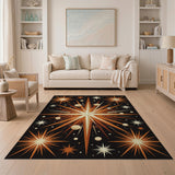 Orange Cosmic Starburst Area Rug