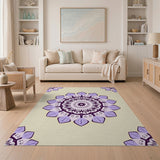 Purple Purple Mandala Boho Area Rug