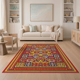 Vibrant Multi-Color Geometric Persian Area Rug