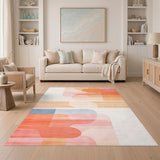 Orange Abstract Wave Area Rug
