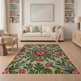Pink Carnation Floral Vintage Area Rug