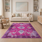Pink Distressed Persian Area Rug