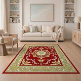 Opulent Red Gold Medallion Persian Area Rug