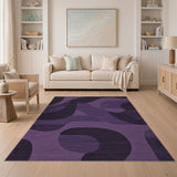 Purple Abstract Purple Geometric Abstract Area Rug