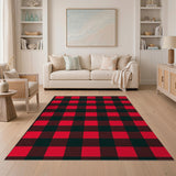 Plaid Classic Red Black Buffalo Plaid Area Rug