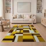 Geometric Modern Yellow Bold Yellow Geometric Abstract Area Rug