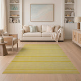 Sunny Yellow Striped Woven Area Rug