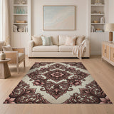 Vintage Pink Floral Damask Floral Vintage Area Rug