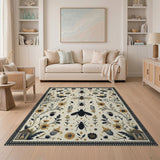 Vintage Bee Floral Cream Area Rug