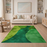 Vibrant Green Abstract Shag Area Rug