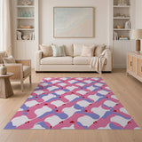 Vibrant Pink Purple Abstract Pattern Area Rug