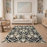 Clover Heart Filigree Geometric Rug