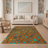 Cartoon Steampunk Skulls Keys Area Rug