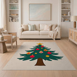 Festive Christmas Tree Cutout Area Rug