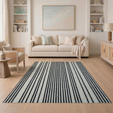Bold Black White Vertical Stripe No. 19 Area Rug