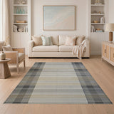 Modern Grey Plaid Area Rug