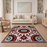 Teal Starburst Medallion Persian Area Rug