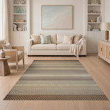 Textured Geometric Brown Tan Woven Area Rug