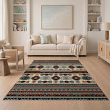 Southwestern Orange Geometric Tribal Rug