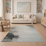 Abstract Grey Splatter Area Rug