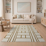 Gold Framed Geometric Area Rug