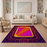Neon Cyber Phone Glow Area Rug