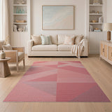 Pink Geometric Abstract Area Rug