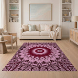 Pink Intricate Pink Mandala Persian Area Rug