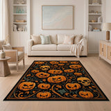 Halloween Jack-o'-Lantern Pumpkins Skulls Area Rug