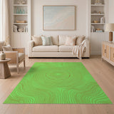 Vibrant Green Contour Wave Area Rug