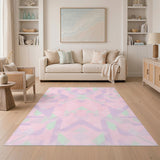 Geometric Modern Pink Geometric Mosaic Area Rug