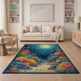 Moonlit Deep Sea Coral Reef Area Rug