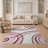Hypnotic Pink Swirl Abstract Area Rug