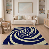 Abstract Area Navy Swirl Abstract Area Rug