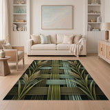 Woven Pampas Grass Plaid Area Rug