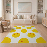 Cheerful Yellow Cartoon Egg Pattern Area Rug