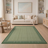 Rustic Farmhouse Green Gingham Checkered Farmhouse Area Rug