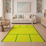 Vibrant Yellow Green Grid Area Rug
