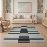 Bold Black White Striped No. 43 Area Rug