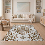 Ornate Brown Floral Vintage Area Rug